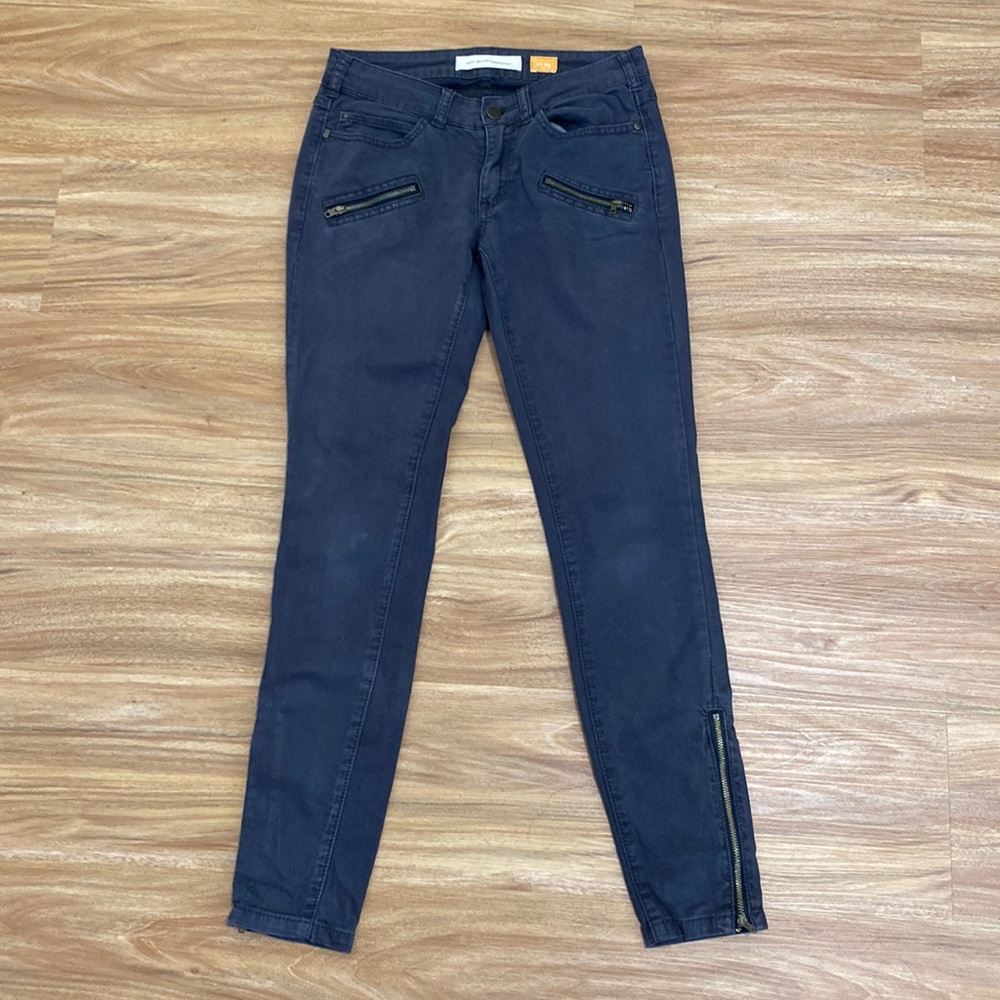 Pilcro and The Letterpress Ankle Zip Low Rise Black Jeans Size 25